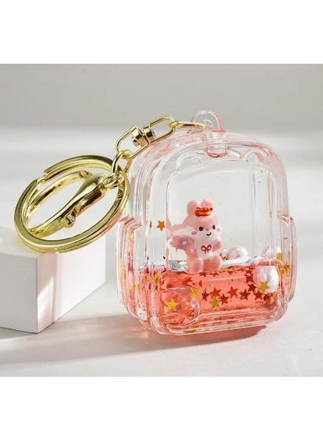 Ash & Roh Whimsical 3D Silicon Tram Couple Keychain Set: Boy-Girl Car Keychain Fashion with Bag Charm & Strap - Adorable Cartoon Model Toy Doll Gifts (glitter bag multi colour) - Image 2