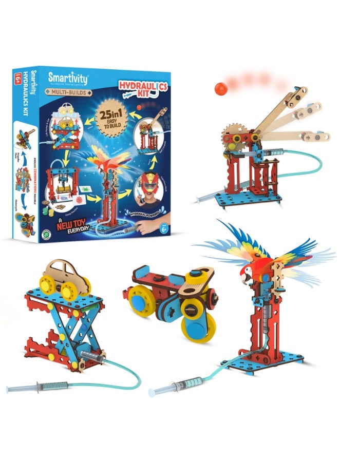 Smartivity 7 in 1 Multi-Builds Hydraulic Kit STEM DIY Fun Toy for Kids 6 to 12, Best Birthday Gift Toy for Boys & Girls Age 6-8-10-12, Science Toy, Educational Based Activity Game, Made in India - Image 1