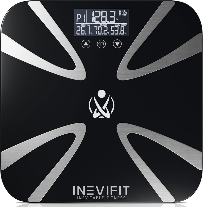 INEVIFIT Body Fat Scale Highly Accurate Digital Bathroom Body Composition Analyzer Measures Weight Body Fat Water Muscle BMI Visceral Levels  Bone Mass for 10 Users Includes Batteries - Image 1