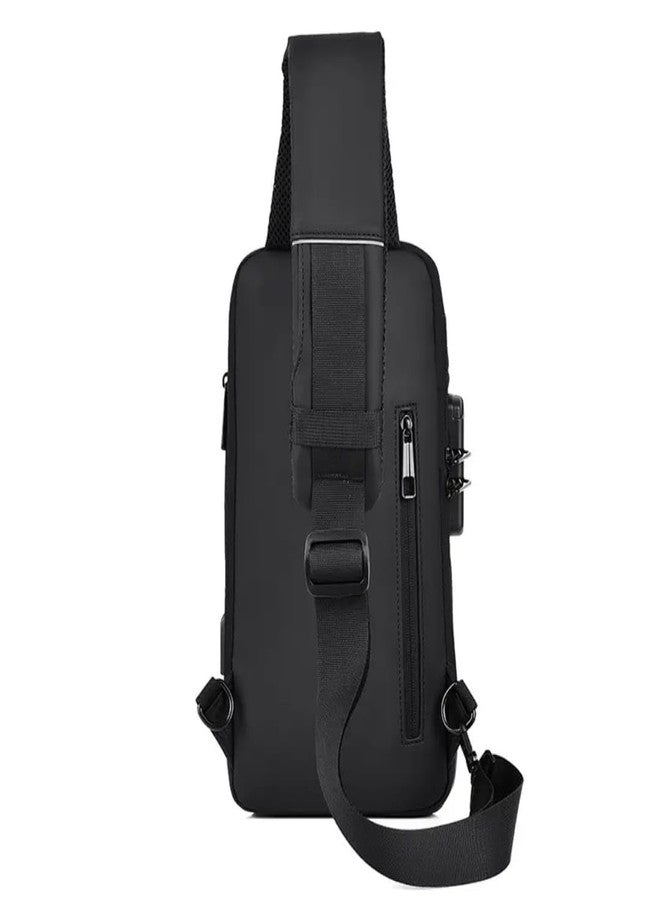 NISHIV Multifunction Sling Bag, Waterproof Polyester Slim Unisex Crossbody Sling Bag Chest Backpack Men's Shoulder Bag, Crossbody Bag For Walking, Gym, Sport, Hiking, Cycling (BLACK) - Image 5