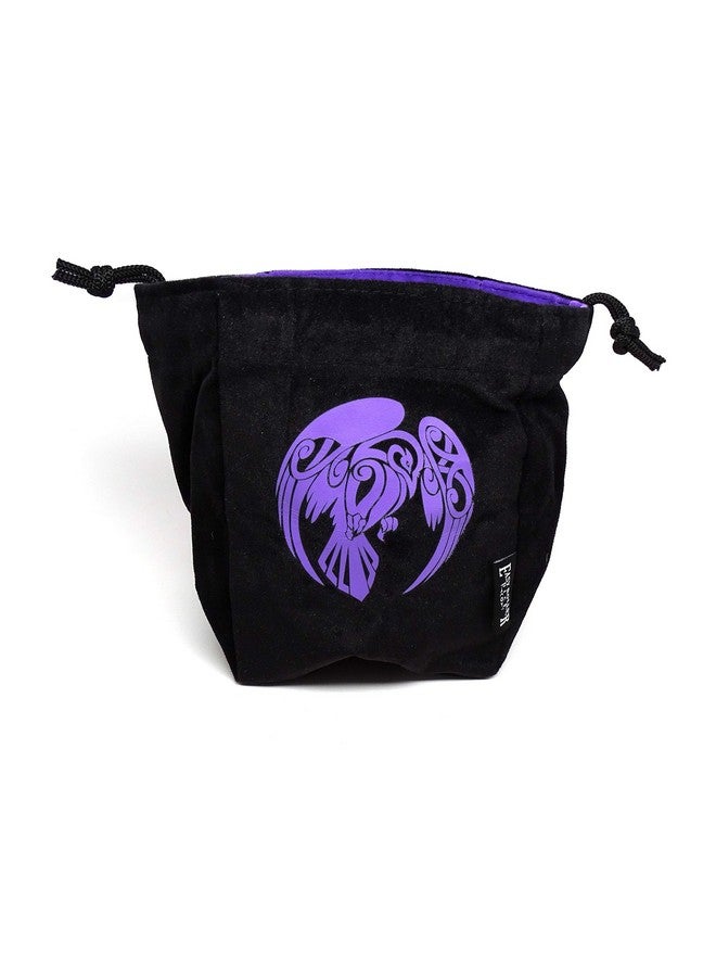 Easy Roller Dice Co. Reversible Large Microfiber Dice Bag Self Standing And Holds Over 250 Polyhedral Dice With Drawstring Tie Multiple Designs Available (Raven) - Image 1
