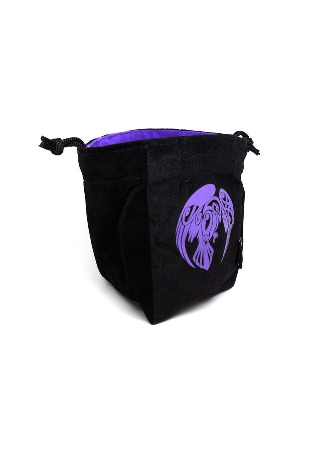 Easy Roller Dice Co. Reversible Large Microfiber Dice Bag Self Standing And Holds Over 250 Polyhedral Dice With Drawstring Tie Multiple Designs Available (Raven) - Image 4
