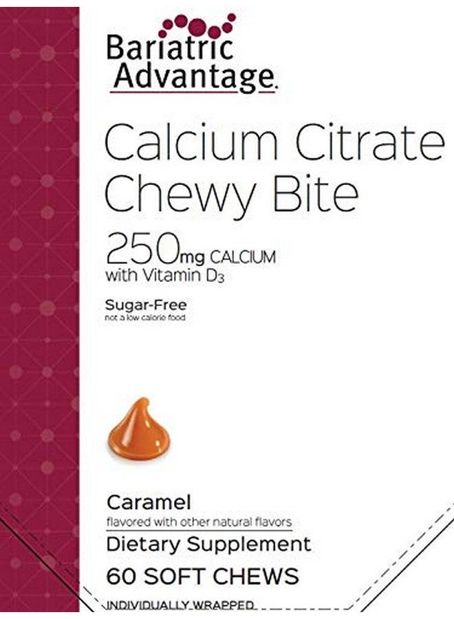 بارياتيك أدفانتج أقراص مضغوطة من سيترات الكالسيوم من Bariatric Advantage بتركيز 250 مجم مع فيتامين د3 لمرضى جراحة السمنة بما في ذلك جراحة تحويل مسار المعدة وتكميم المعدة، خالية من السكر - بنكهة الكراميل، 60 قرصًا - Image 4