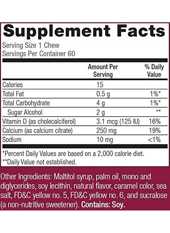 بارياتيك أدفانتج أقراص مضغوطة من سيترات الكالسيوم من Bariatric Advantage بتركيز 250 مجم مع فيتامين د3 لمرضى جراحة السمنة بما في ذلك جراحة تحويل مسار المعدة وتكميم المعدة، خالية من السكر - بنكهة الكراميل، 60 قرصًا - Image 2