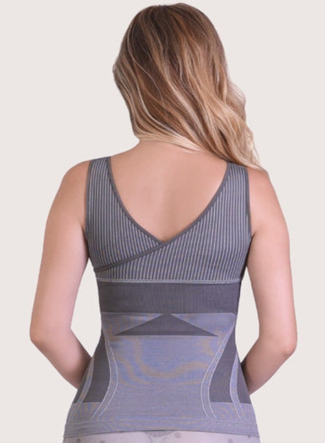 SANKOM Patent Vest with Bra Incorporated – Posture Corrector, Tummy Control, Back & Neck Support, Wire-Free Seamless Shaping Top – Class 1 Medical Device for Everyday Comfort, Travel, Workouts & Post-Pregnancy – Breathable & Hypoallergenic - Bamboo - Image 4