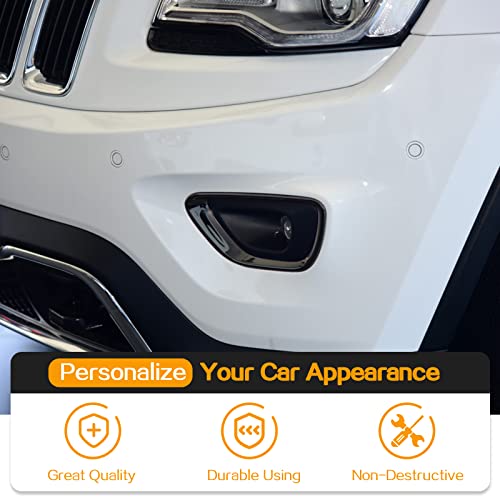 Hoolcar Front Fog Lights Cover Fog Lamp Frame Trim Replacement Compatible with 2014-2016 Jeep Grand Cherokee, Black - Image 4
