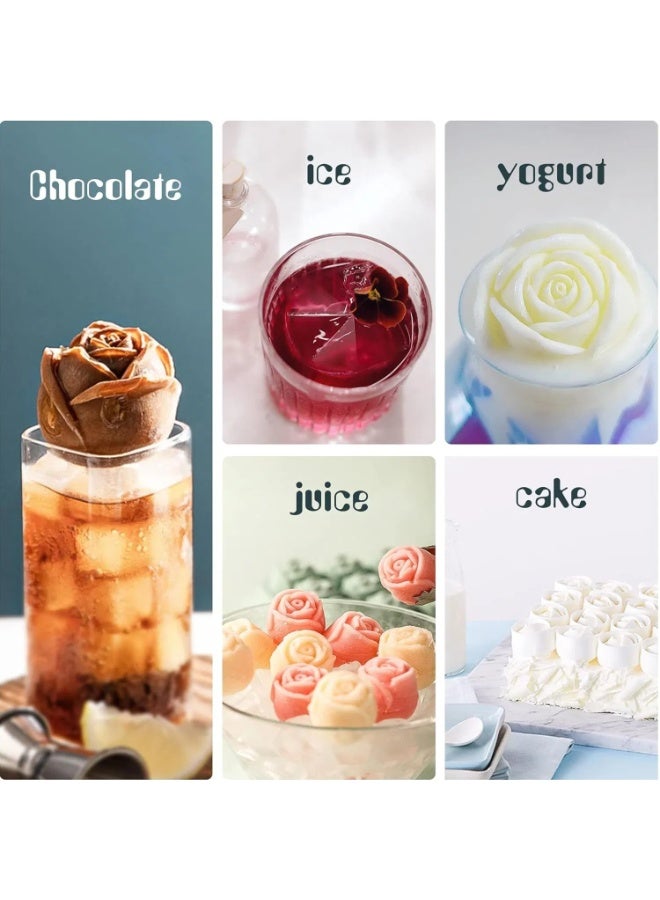 Black Silicone Ice Cube Tray 6 Cavities Rose Diamond Shape with Funnel Food Grade Ice Mold - Image 5