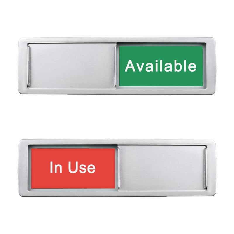 Blirik Privacy Sign, in Use/Available for Home Office Restroom Conference Hotels Hospital, Privacy Slide Door Sign, (7'' x 2'') - Image 1