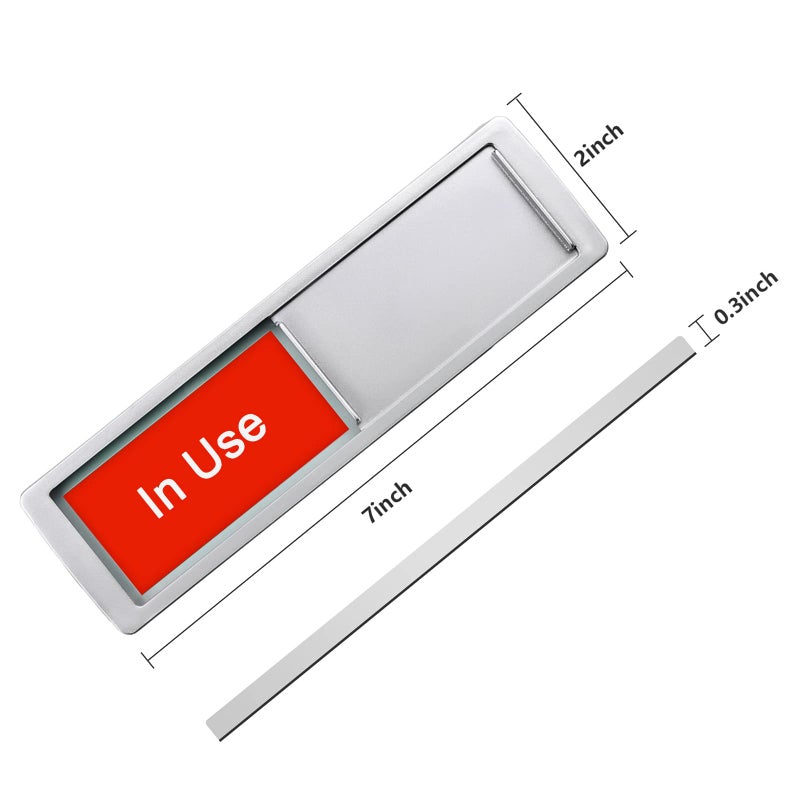 Blirik Privacy Sign, in Use/Available for Home Office Restroom Conference Hotels Hospital, Privacy Slide Door Sign, (7'' x 2'') - Image 2