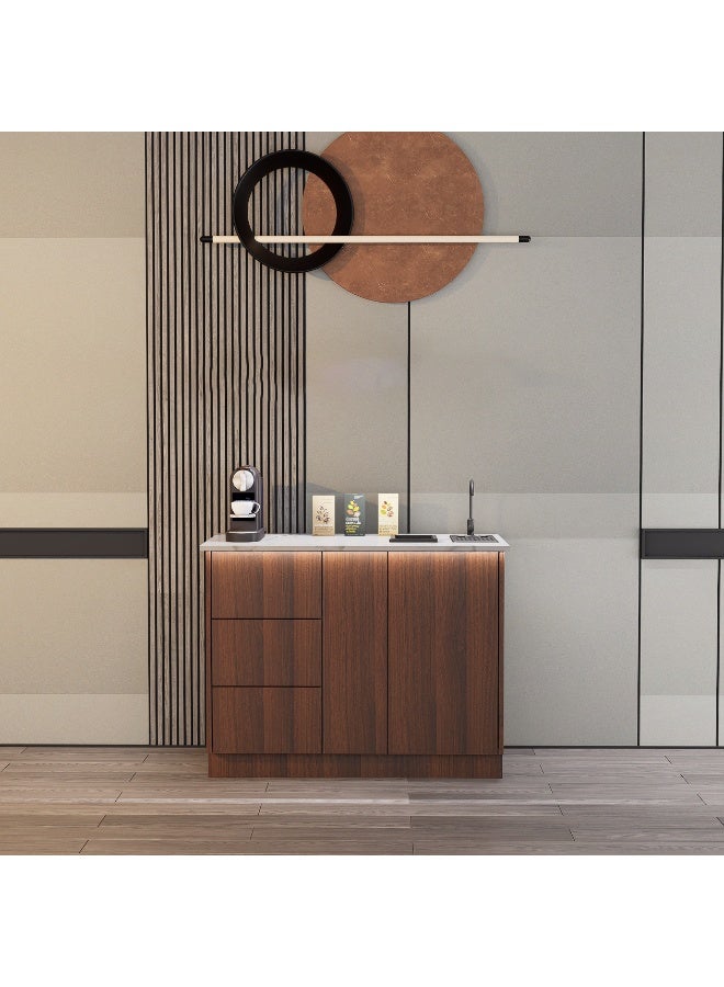 كوفي وورلد ركن القهوة بكج شامل الاضاءة المخفية والرينزر والسلة والحنفية - Image 1