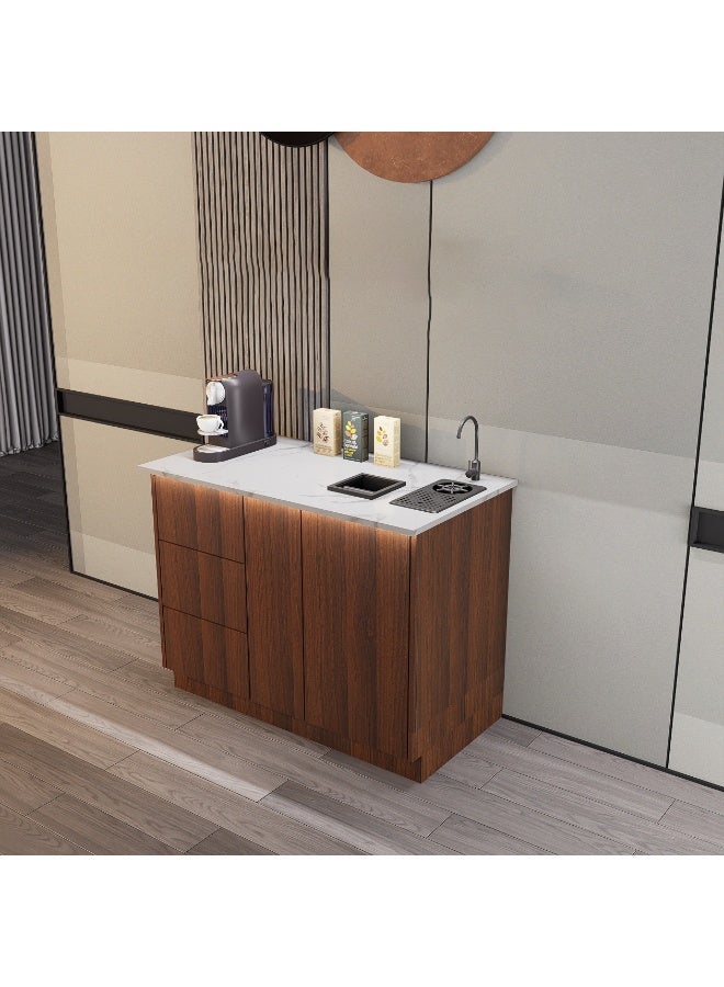 كوفي وورلد ركن القهوة بكج شامل الاضاءة المخفية والرينزر والسلة والحنفية - Image 3