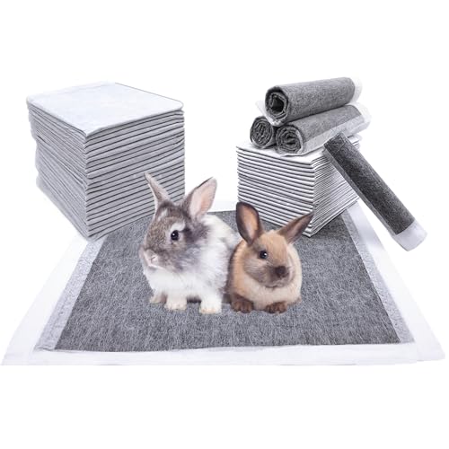 kathson Rabbit Pee PadsDisposable Bunny Diapers Cage LinersSuper Absorbent Pet Toilet Training Pads for Guinea PigHedgehogsHamstersChinchillasCats and Small Animals - Image 1