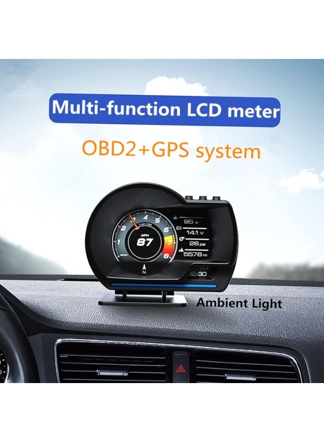 شاشة عرض معلومات السيارة OBD2 GPS الذكية عالية الدقة عداد السرعة لجميع المركبات - Image 2