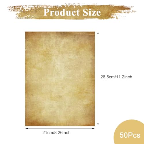 OFIFO® 50 Sheets Vintage Writing Paper, Double-Sided Retro Scrapbook Paper for Letter Writing, Decorative Stationery Paper, 8.3 x 11.2 Inch, 100 GSM, Journaling, DIY Card Making, Crafting Supplies - Image 2