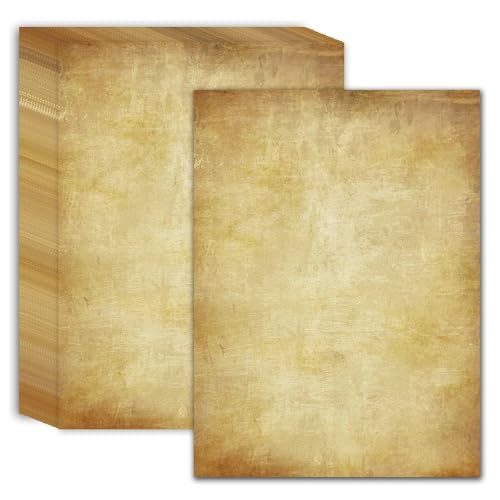 OFIFO® 50 Sheets Vintage Writing Paper, Double-Sided Retro Scrapbook Paper for Letter Writing, Decorative Stationery Paper, 8.3 x 11.2 Inch, 100 GSM, Journaling, DIY Card Making, Crafting Supplies - Image 1
