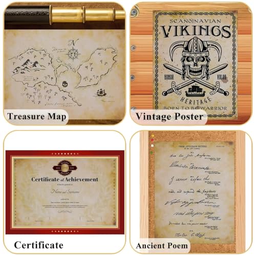 OFIFO® 50 Sheets Vintage Writing Paper, Double-Sided Retro Scrapbook Paper for Letter Writing, Decorative Stationery Paper, 8.3 x 11.2 Inch, 100 GSM, Journaling, DIY Card Making, Crafting Supplies - Image 5