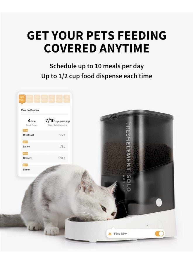 وحدة تغذية القطط الأوتوماتيكية من PETKIT، وحدة تغذية الكلاب الأوتوماتيكية بشبكة واي فاي 2.4 جيجاهرتز، موزع طعام الحيوانات الأليفة مع نظام قفل طازج ثلاثي، ما يصل إلى 10 وجبات يوميًا، جدولة التغذية، تنبيه بنقص الطعام، سعة 3 لتر - Image 3