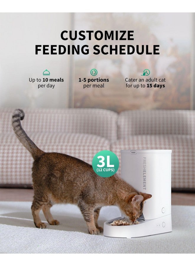 وحدة تغذية القطط الأوتوماتيكية من PETKIT، وحدة تغذية الكلاب الأوتوماتيكية بشبكة واي فاي 2.4 جيجاهرتز، موزع طعام الحيوانات الأليفة مع نظام قفل طازج ثلاثي، ما يصل إلى 10 وجبات يوميًا، جدولة التغذية، تنبيه بنقص الطعام، سعة 3 لتر - Image 2