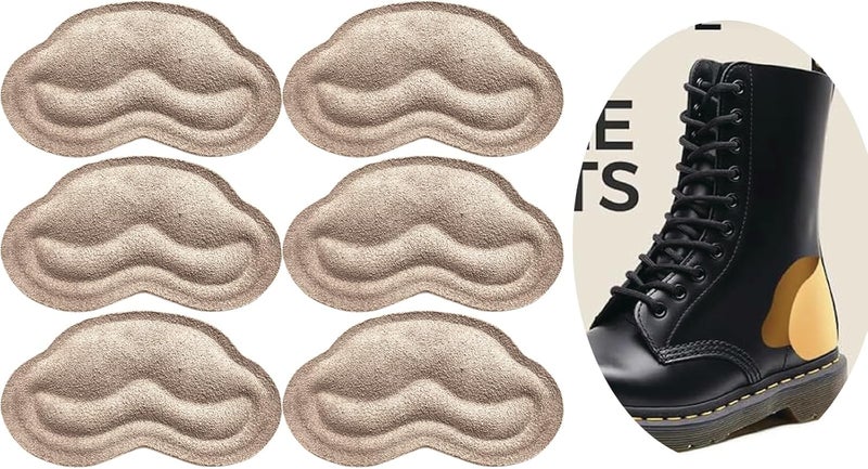 Space Lion Leather Heel Pads Liner Cushions,Inserts for Loose Shoes and Boot, Improved Shoe Fit and Comfort,Prevent Heel Slip and Blister 3 Pairs(Nude,0.2inch)