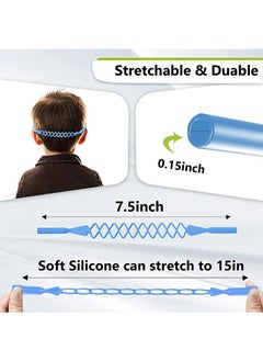 Aikanbo Kids Glasses Straps Sports Glasses Cord Straps 5 Pack Sunglass Straps Glasses Non-Slip Boy Glasses Holder Straps, 2 Hole Design Fits Most Glasses (5 Colors)  - Image 3