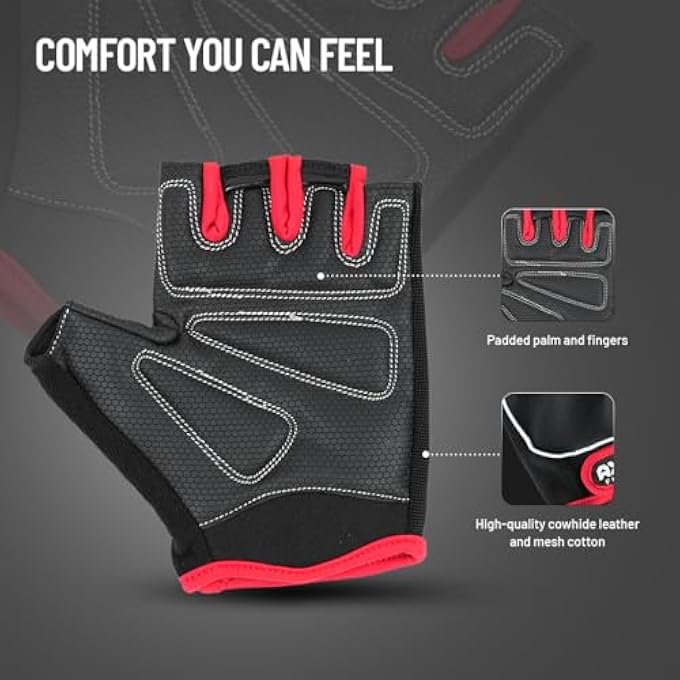 AXOX Fitness Small Leather Workout Gloves – Premium Gym Gloves For Weightlifting, Crossfit & Strength Training, Black, Men & Women - Image 3