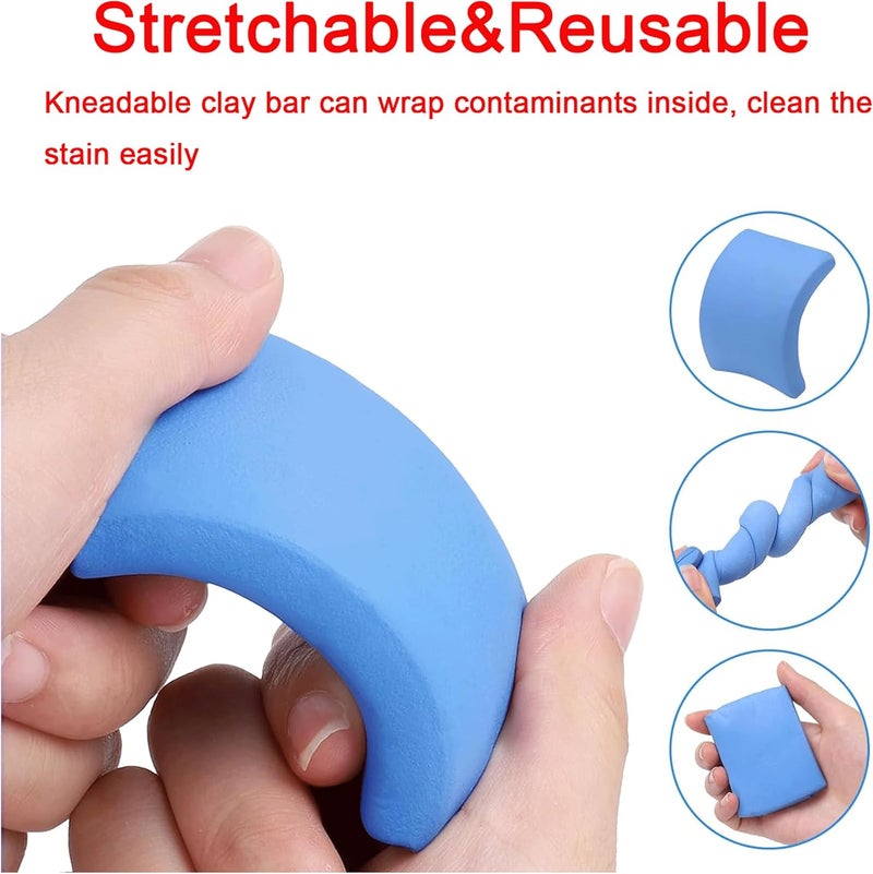 General compatible practical design Car Clay Bar 100g Detailing Clay Kit (2-Pack) - Removes Contaminants, Dirt, Overspray from Car, Motorcycle, Boat, Glass & Stainless Steel - Safe for Paint, Wheels & All Painted Surfaces,Blue Globally trusted affordable quality - Image 2