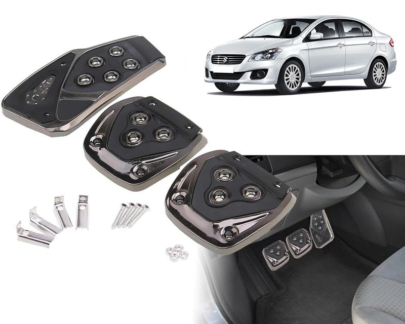 Selifaur - 3 Pcs Black Non-Slip Manual Car Pedals kit Pad Covers Set for Maruti Suzuki Ciaz - Image 1