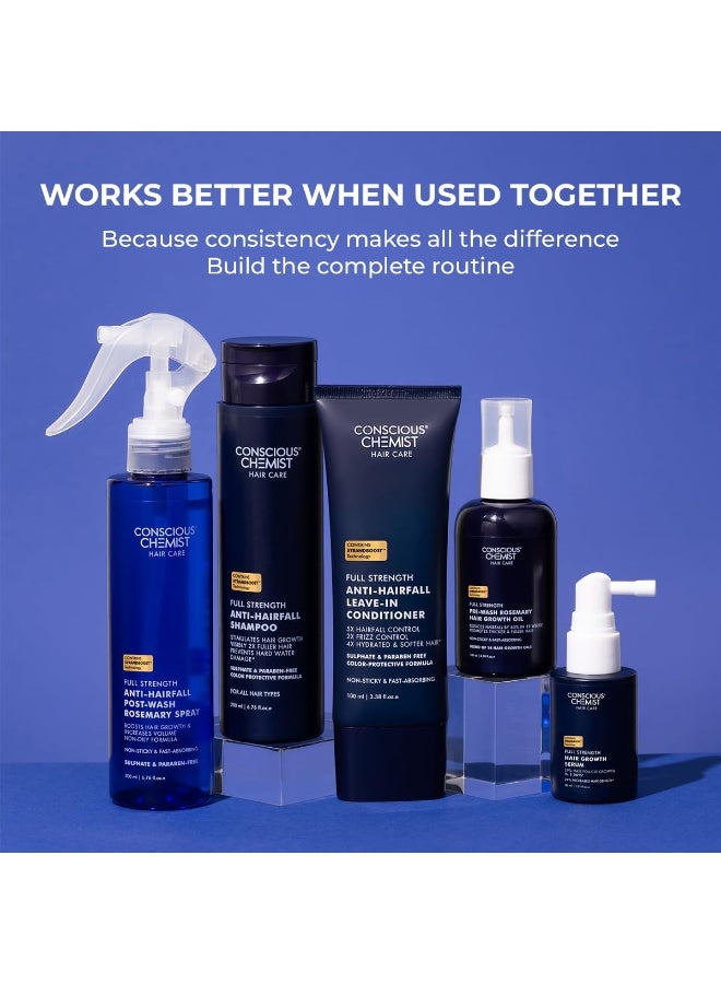 Conscious Chemist® Full Strength Anti-Hairfall Leave in Conditioner | With Rosemary Oil & Ceramides | Deep Conditioning, Strengthens Hair & Reduces Frizz | StrandBoost™️ Technology | For All Hair Types | Women & Men | 100ml - Image 2