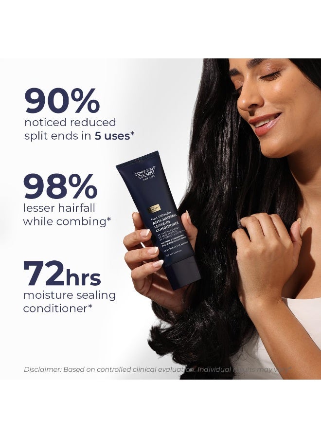 Conscious Chemist® Full Strength Anti-Hairfall Leave in Conditioner | With Rosemary Oil & Ceramides | Deep Conditioning, Strengthens Hair & Reduces Frizz | StrandBoost™️ Technology | For All Hair Types | Women & Men | 100ml - Image 3