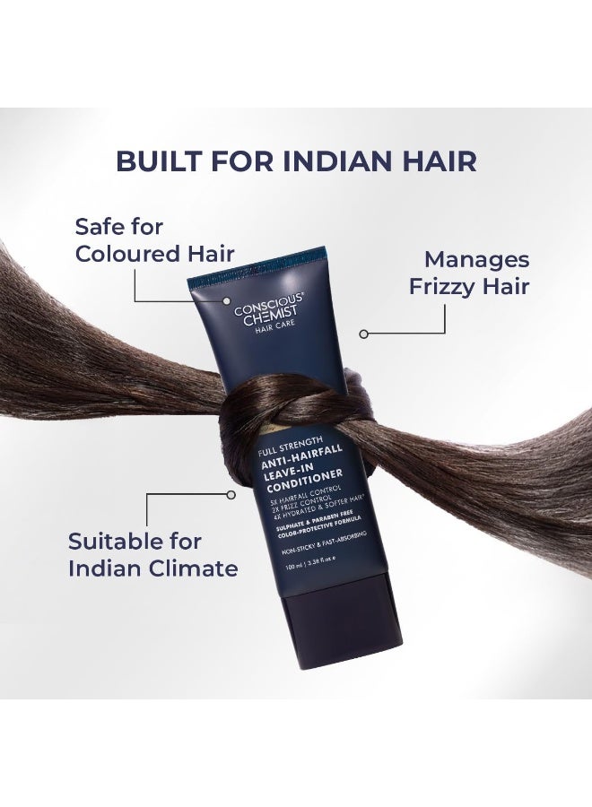 Conscious Chemist® Full Strength Anti-Hairfall Leave in Conditioner | With Rosemary Oil & Ceramides | Deep Conditioning, Strengthens Hair & Reduces Frizz | StrandBoost™️ Technology | For All Hair Types | Women & Men | 100ml - Image 4