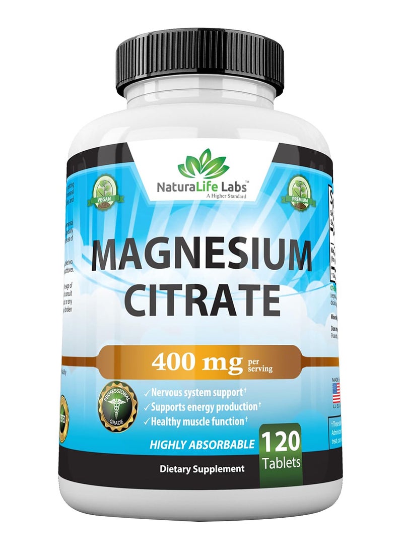 NaturaLife Labs Magnesium Citrate 400 Mg 120 Tablets - Image 1