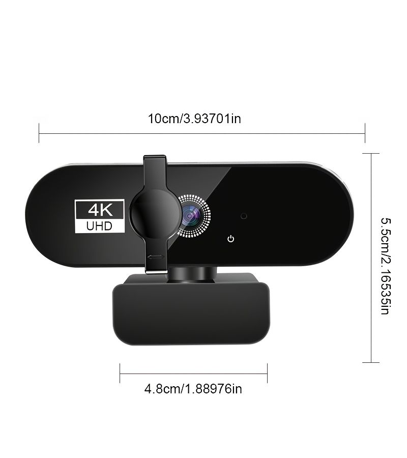 كاميرا ويب برو 4K D63، 30 إطارًا في الثانية، زاوية واسعة 110 درجة مع قاعدة دوارة،USB توصيل وتشغيل - Image 2