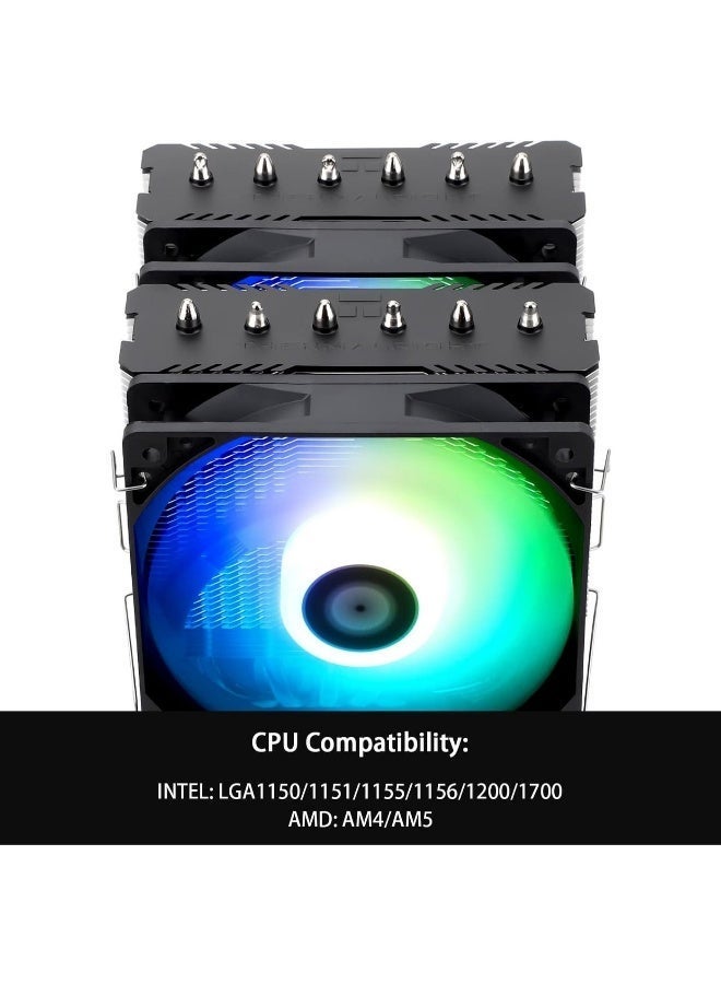 ثيرمالرايت مُبرد الهواء للوحدة المركزية Thermalright Peerless Assassin 120 SE ARGB، مبرد وحدة مركزية بـ6 أنابيب حرارية، مروحتان Dual TL-C12C-S PWM، غطاء مبرد من الألومنيوم، تقنية AGHP، متوافق مع AMD AM4/AM5 وIntel LGA1700/115X/1155/1200/1851 - Image 4