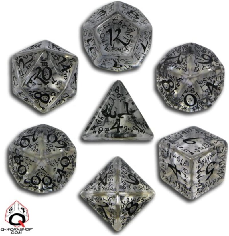 Q WORKSHOP Elvish Polyhedral Dice Set (7 Pieces)