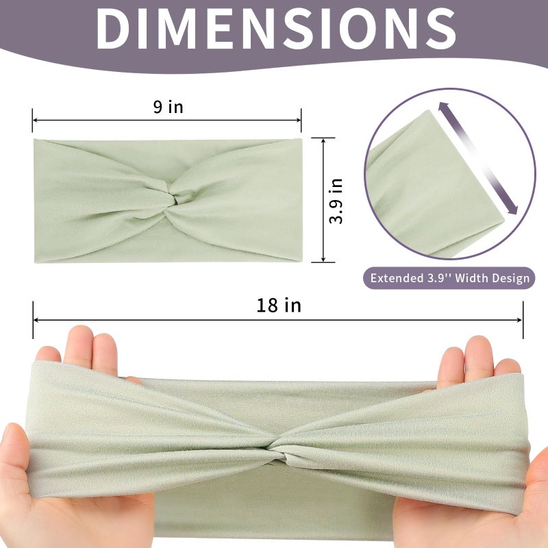 Panleding 12 Pcs Stretchy Headbands for Women, Absorbed Sport Headband Soft Twist Knotted Hairbands for Daily Life Yoga Workout (Light Morandi) - Image 2