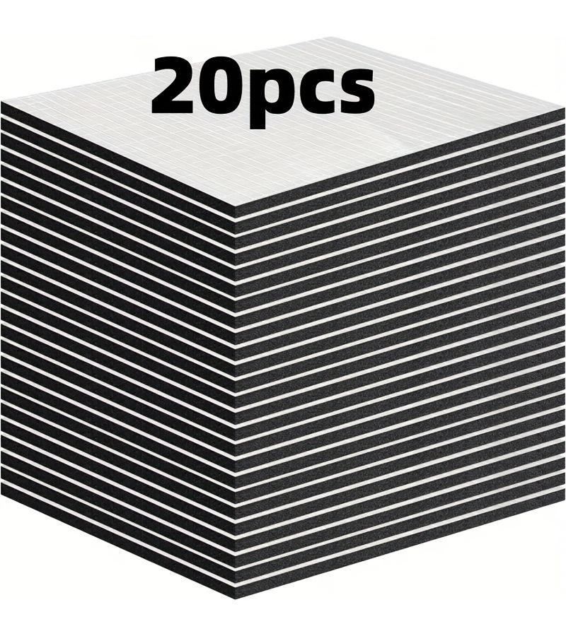 20pcs High Density Car Sound Insulation And Shock Absorption Pads 5mm 9.84x7.09 Inch Self Adhesive Noise Reduction Heat Insulation Foam For Car Doors Roofs Engine Hoods - Image 1