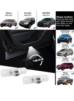 RAYMOS Nissan Door Light Logo New Emblem Welcome Lights Accessories For Terra Altima Maxima Armada Titan Quest Pathfinder Series Super Bright Logo  - Image 3