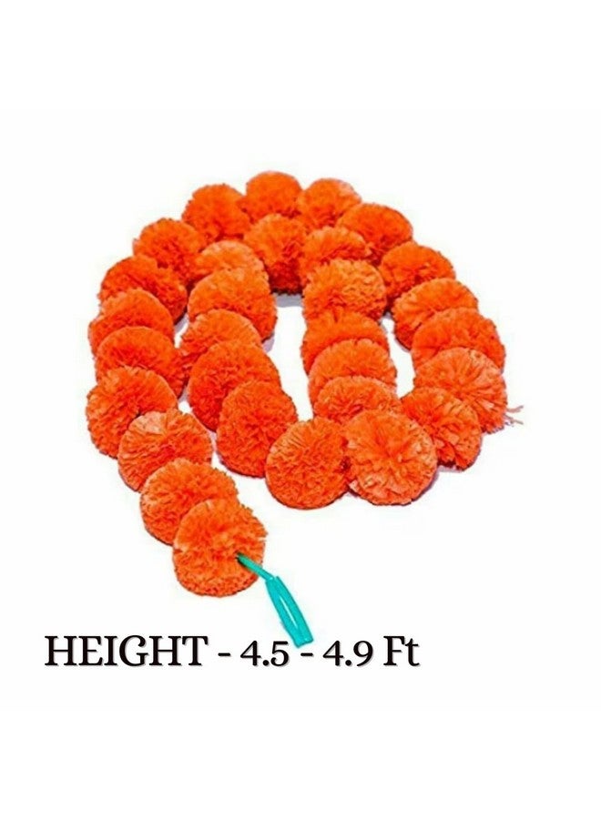 DRYPHON Artificial Marigold Garlands, Diwali & Pooja Room Decorations, Ganpati Decoration Combo (Orange, Pack of 15) - Image 2