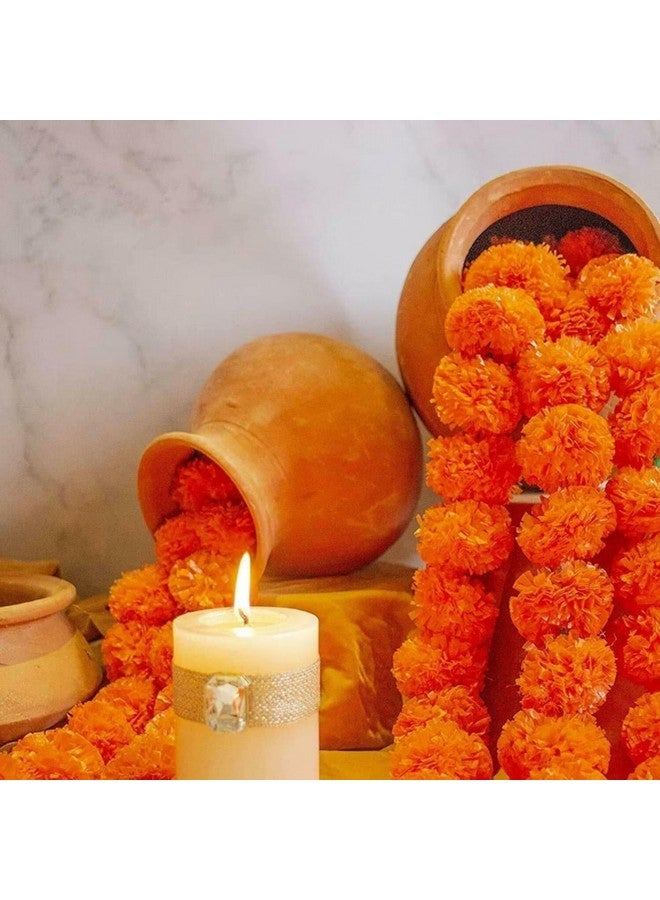 DRYPHON Artificial Marigold Garlands, Diwali & Pooja Room Decorations, Ganpati Decoration Combo (Orange, Pack of 15) - Image 3