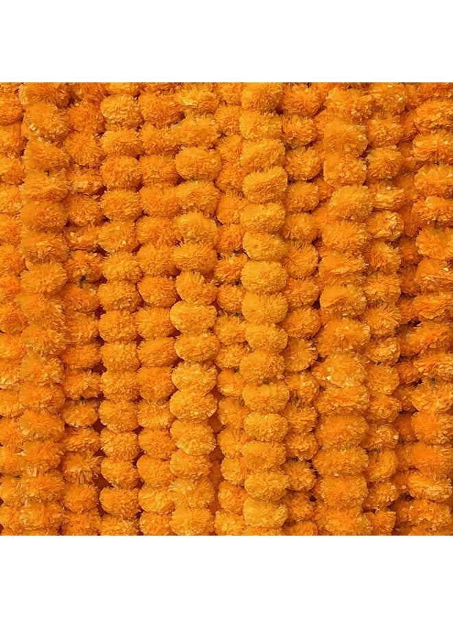 DRYPHON Artificial Marigold Garlands, Diwali & Pooja Room Decorations, Ganpati Decoration Combo (Orange, Pack of 15) - Image 1