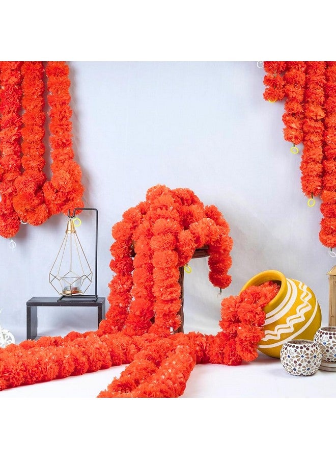 DRYPHON Artificial Marigold Garlands, Diwali & Pooja Room Decorations, Ganpati Decoration Combo (Orange, Pack of 15) - Image 5