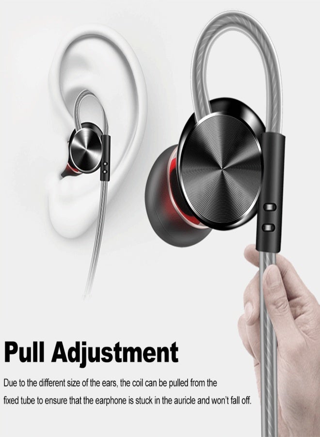 FONGE W3 3.5mm Wired In-ear Earphones Metal Magnetic Earbuds Headphones Sports Headset with In-line Remote Control Microphone Black - Image 4