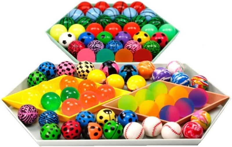 KISEER 50 Pieces Assorted Colorful Bouncy Balls Bulk Mixed Pattern High Bouncing Balls for Kids Party Favors, Prizes, Birthdays Gift (28 mm) - Image 3