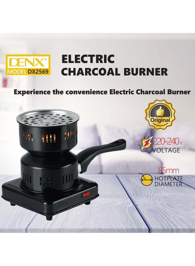 دينكس DX2569 - موقد فحم كهربائي , موقد كهربائي متعدد الوظائف وبشعلة نار واحدة- مناسب للشواء، الغلاية، لاشعال النار والفحم، مطلي بالبورسلين مع مقبض قابل للازالة - Image 4