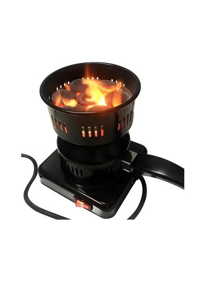 دينكس DX2569 - موقد فحم كهربائي , موقد كهربائي متعدد الوظائف وبشعلة نار واحدة- مناسب للشواء، الغلاية، لاشعال النار والفحم، مطلي بالبورسلين مع مقبض قابل للازالة - Image 3