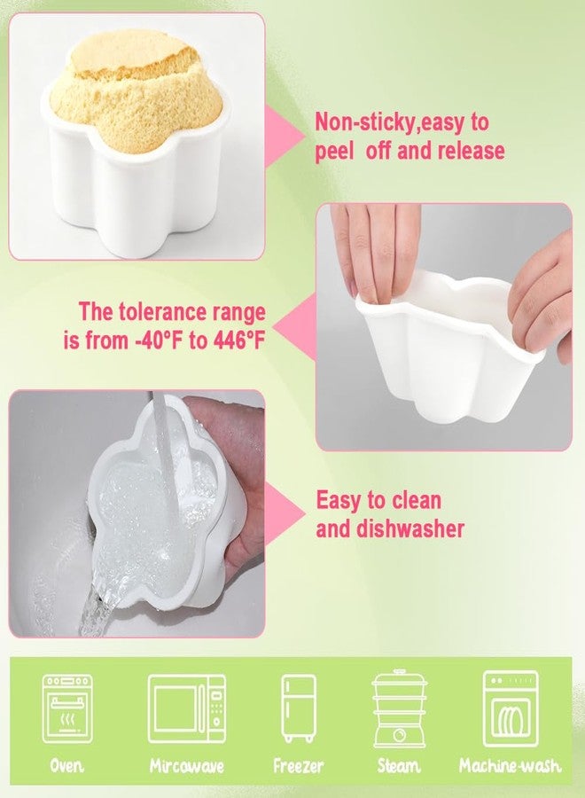 Velicber 4 Pcs Silicone Mousse Cake Molds, 5 Inch Silicone Baking Mold, Flexible Nonstick silicone Cake Molds for Baking, Square Heart Flower Star Cake Pan for Cheese, Chocolate, Candy cake - Image 4