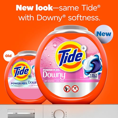 Tide Power PODs 2-in-1 Laundry Detergent Pods with Downy Soft Boosters, Lasting Freshness with April Fresh Scent, 63 Count - Image 2