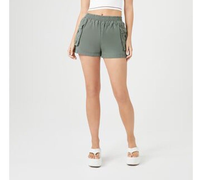 FOREVER 21 Twill High-Rise Cargo Shorts - Image 5