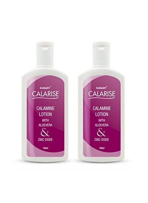 Calarise Calamine Lotion With Aloevera & Zinc Oxide 100Ml (Pack Of 2) For Skin Soothing And Rashes (Pack Of 2)