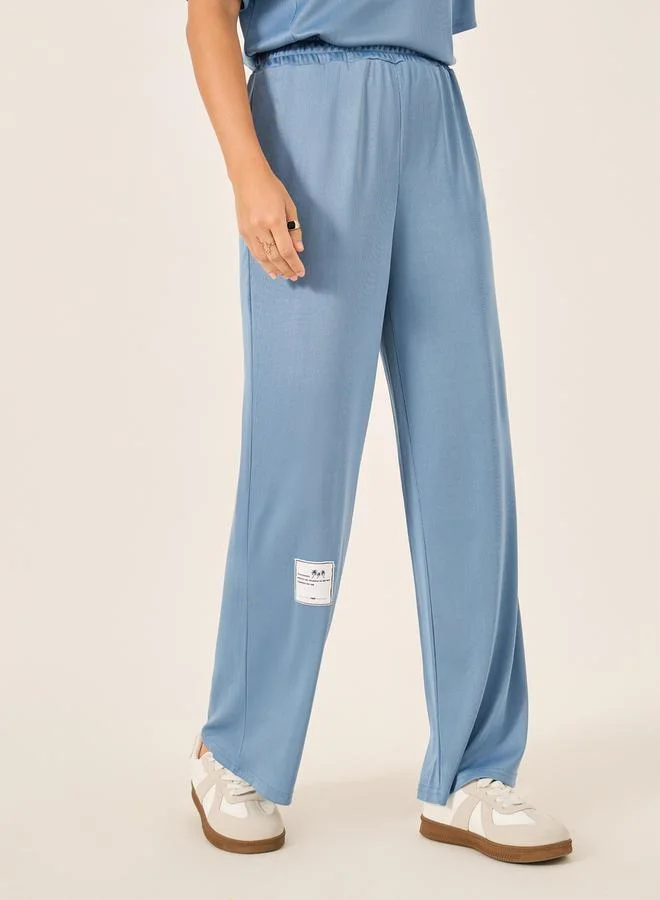 Styli Solid Oversized Top and Wide Leg Joggers Co-Ords